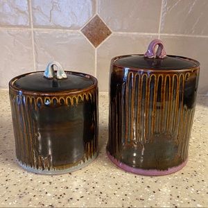 Handmade ceramic pottery jars